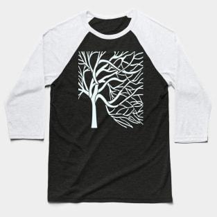 A Bare Tree Cut Out In White Baseball T-Shirt